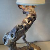 Table lamp made from old vine stock