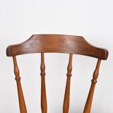 Pair of chairs in turned wood and fabric, vintage, dating from 1960.