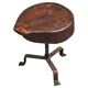 Tree Stump Stool or Solid Wood and Wrought Iron Side Table, Mid-Century