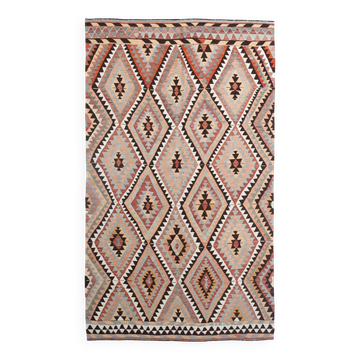 6x10 Soft Colors Anatolian Kilim,Geometric Style Vintage Rug,300x176Cm