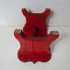 Old wooden bench red vintage vermilion