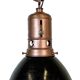 Lampe d'usine industrielle en émail noir avec plateau en fer, italie, 1950s