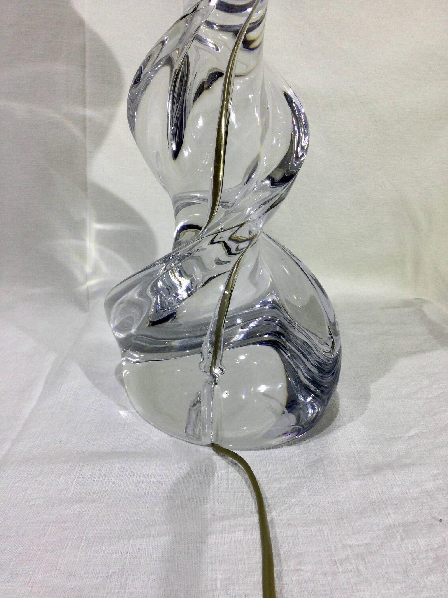 Pied de lampe en cristal de Sèvres