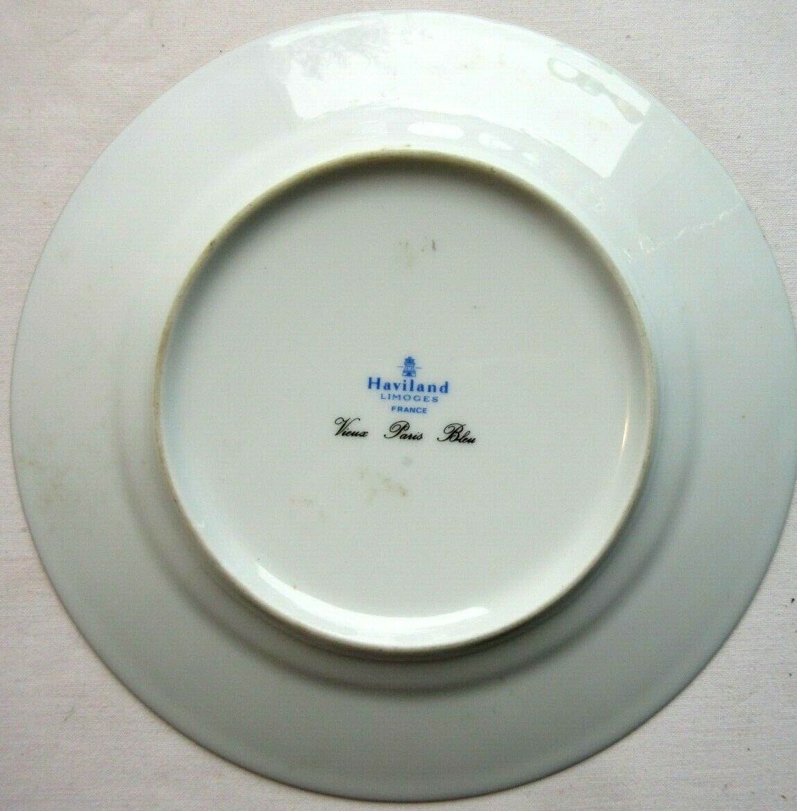 Assiette en porcelaine de Limoges pour Haviland bleue et or