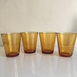 Set of water glasses yellow ochre Vereco France