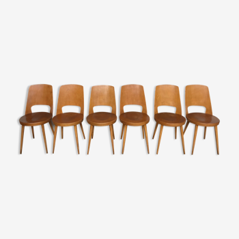 Série de 6 chaises Baumann Mondor, vintage bentwood 1960
