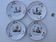 Set of 4 antique polychrome earthenware plates – Chinese decoration