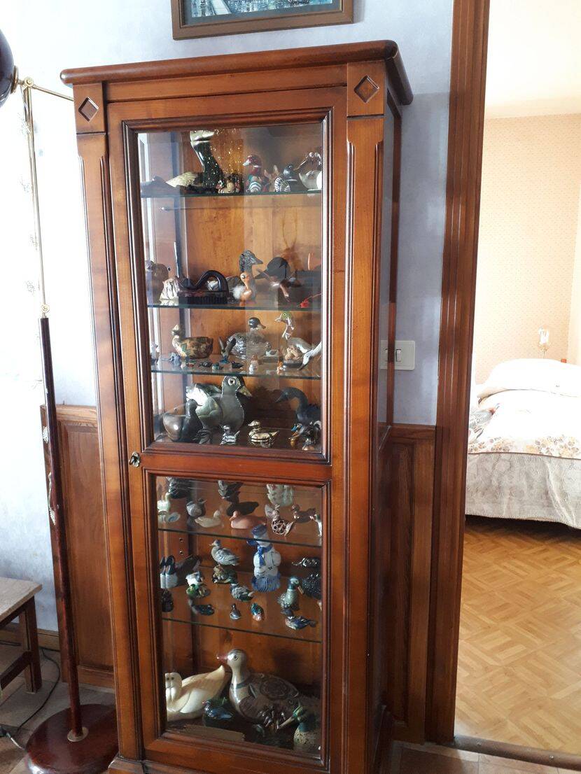 Cherry wood display cabinet with 6 adjustable glass shelves – Drimmer brand