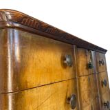 Commode italienne en placage et bois massif de noyer, années 1940-1950