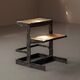 Illuminated side table in wrought iron, France, circa 1970.