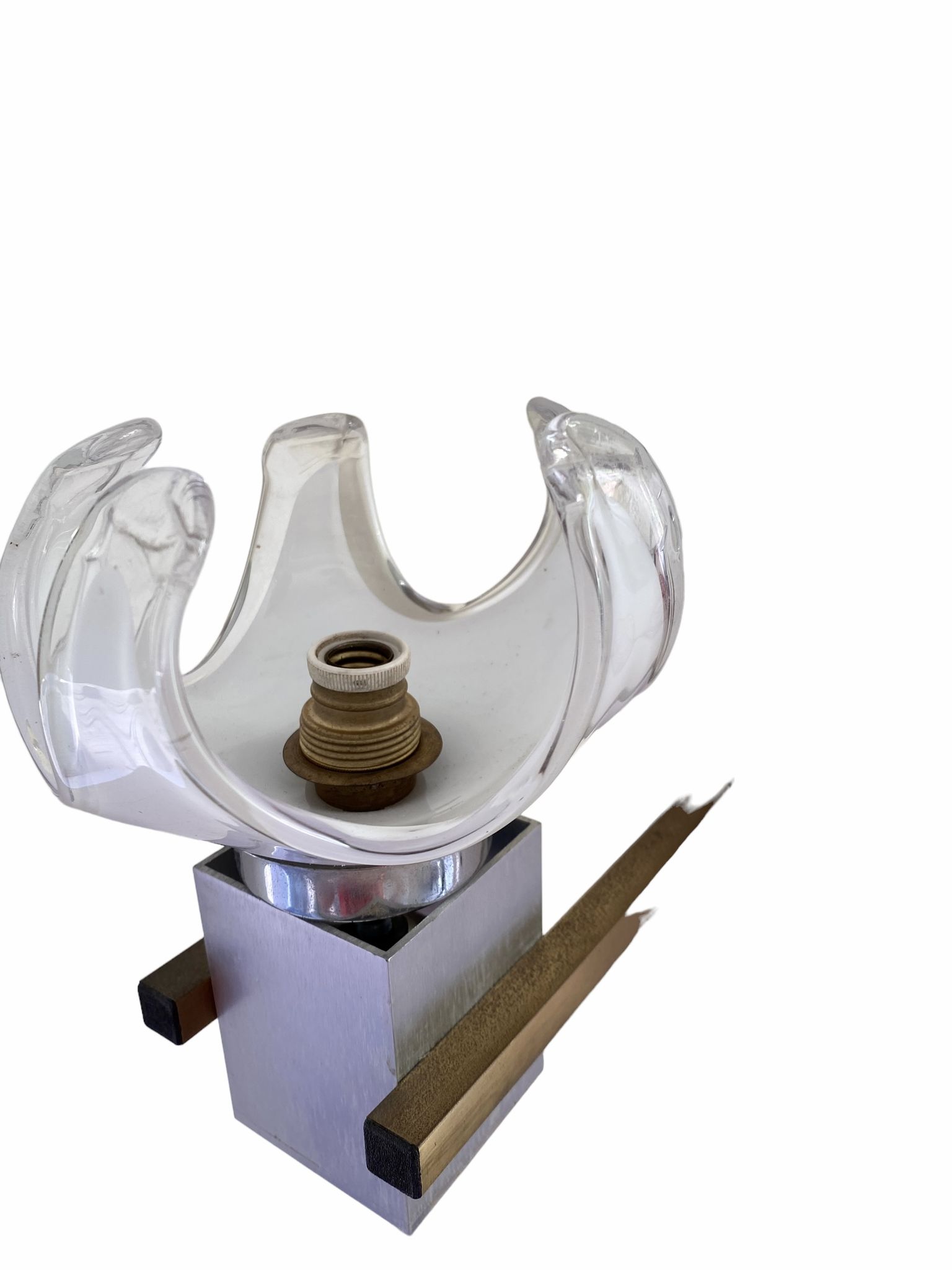 Paire d'appliques verre murano blanc, Mazzega