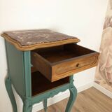 Louis XV style bedside table in celadon green