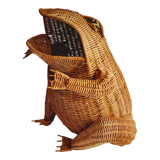 Wicker frog magazine holder Olivier Cajan