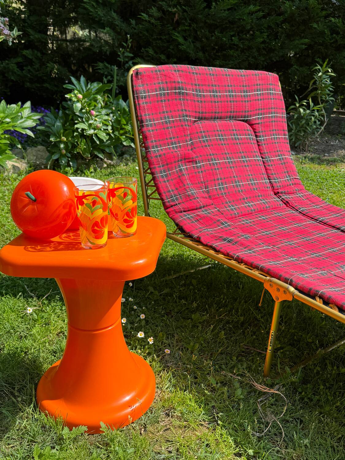 Vintage Lafuma folding sun lounger