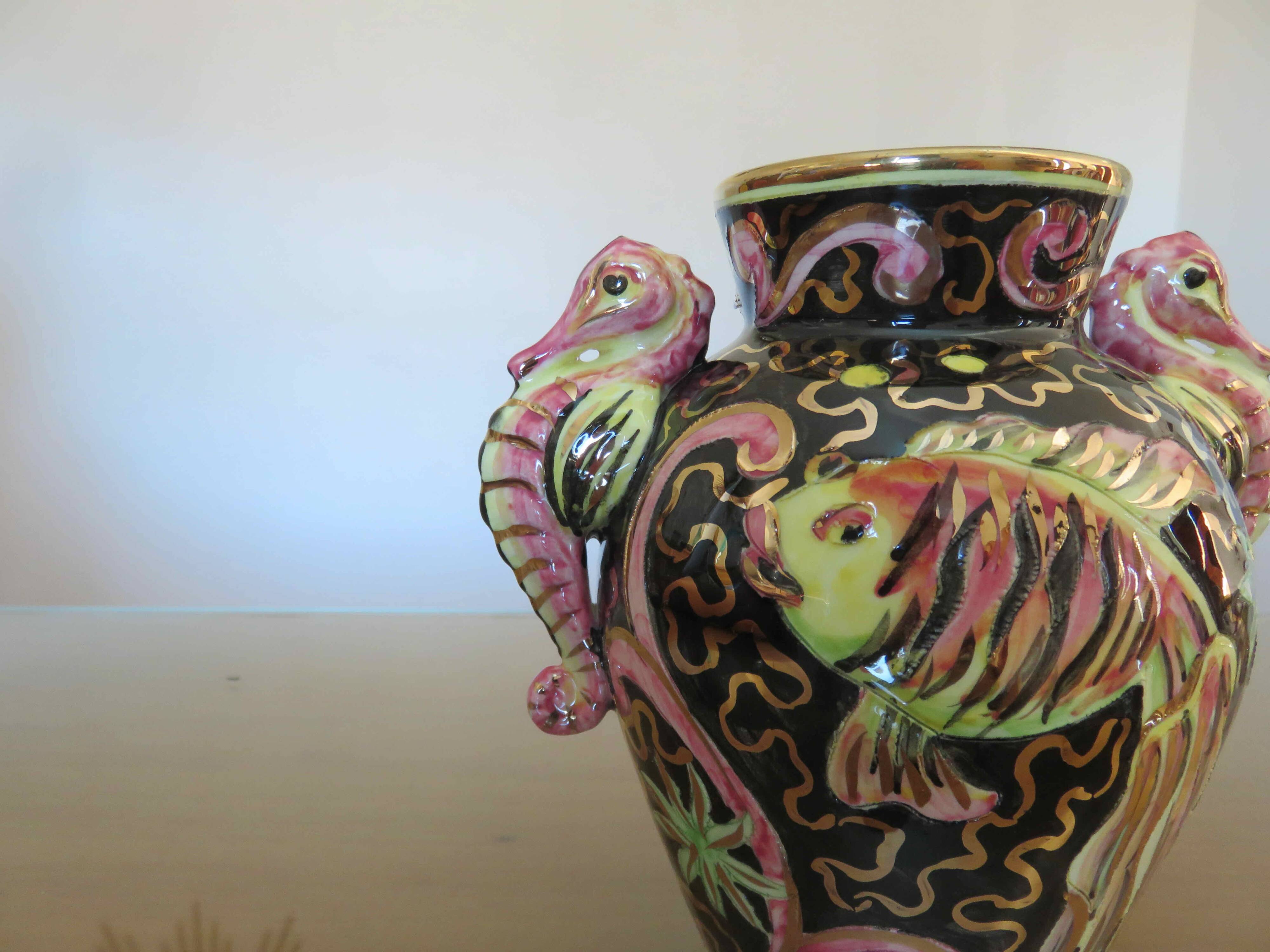 Vase "Seahorse" Cerart Monaco signed and numbered