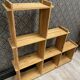 Vintage 80s pine staircase bookshelf in Maison Regain style