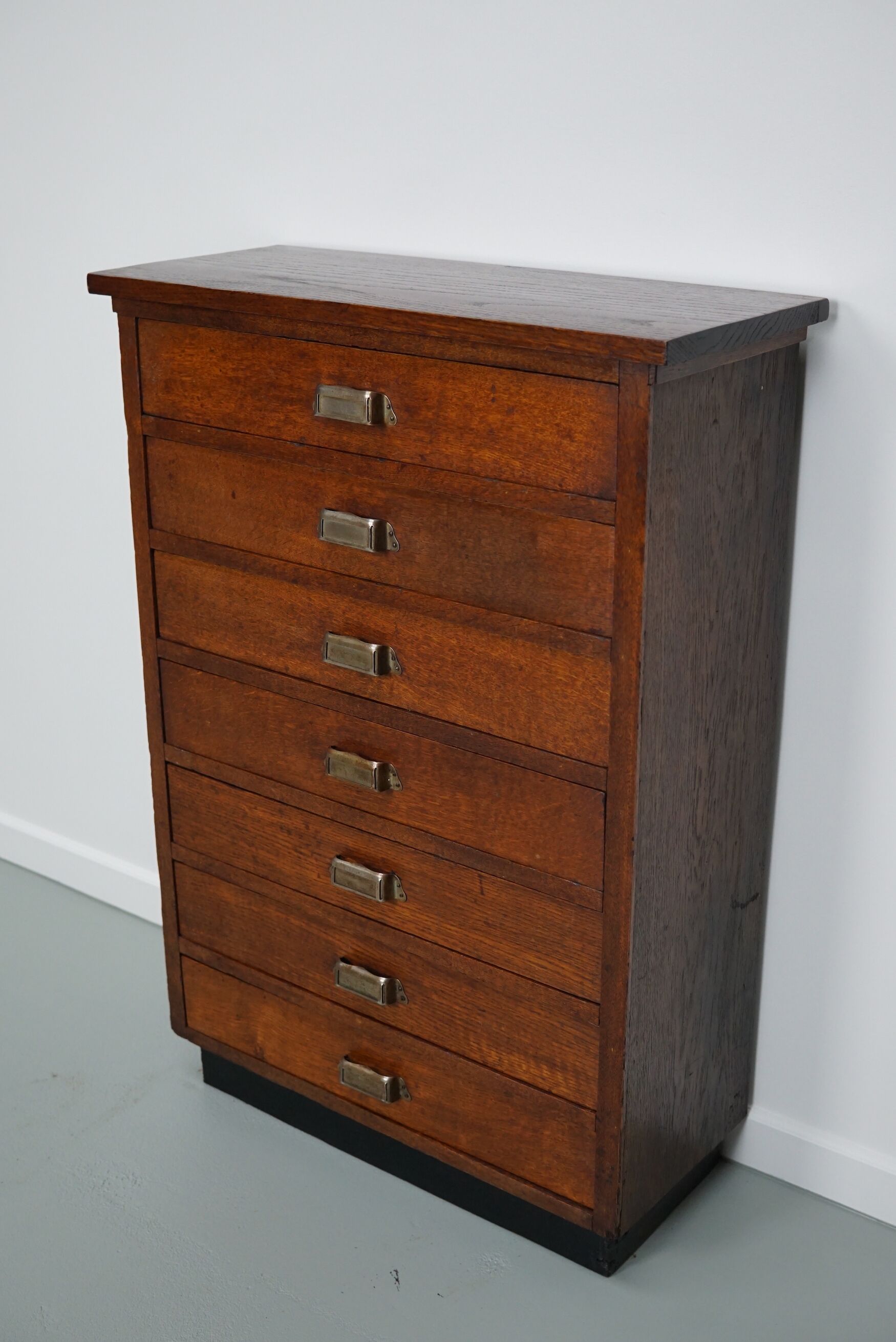 Dutch oak apothecary filing cabinet, 1930s