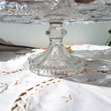 Plat à tarte en cristal vintage plat de service en cristal taillé ~ Présentoir à gateau ~ Centre d