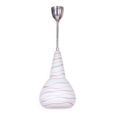 Mid-Century Czech Chromed Steel and Milk Glass Pendant Light, 1960s