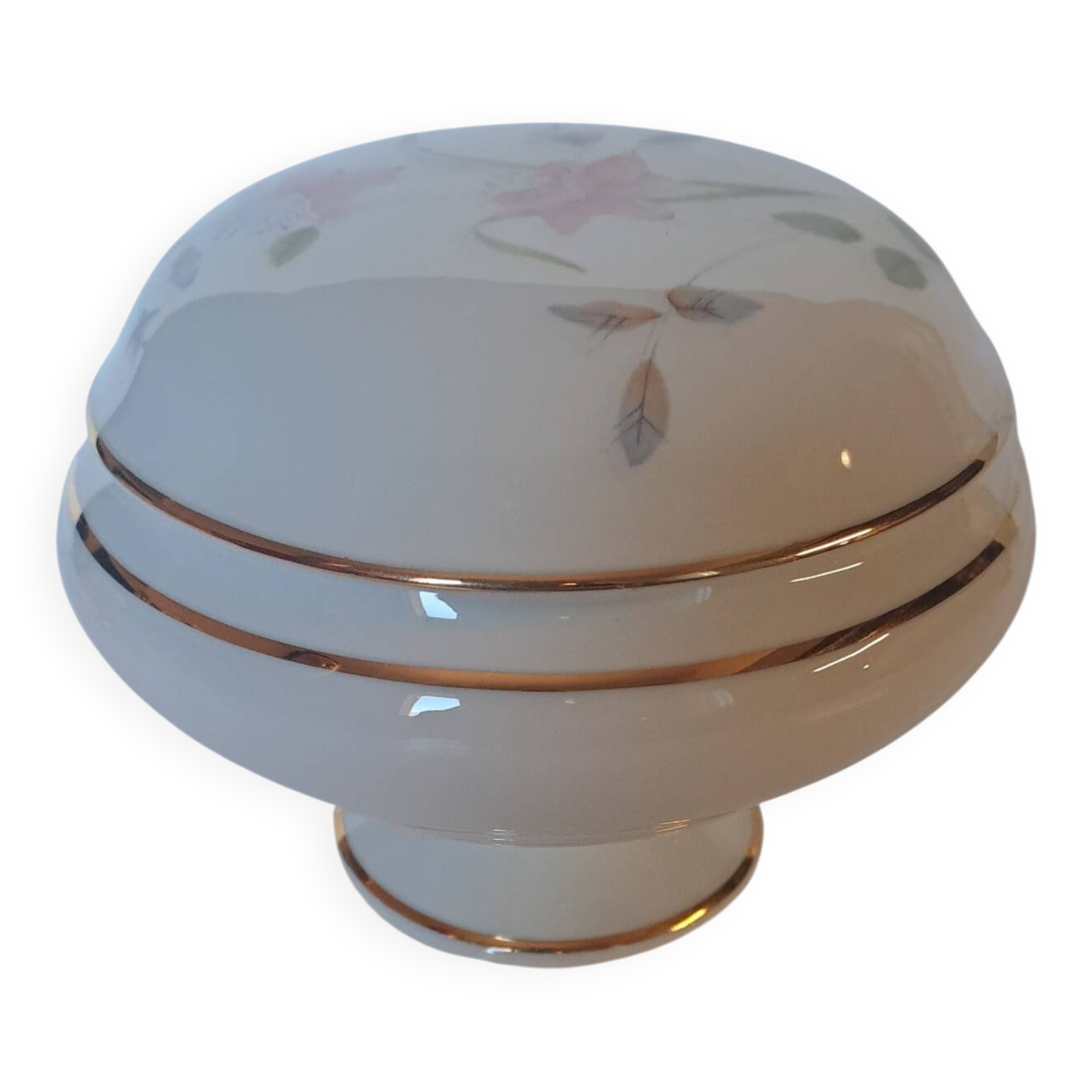 Pedestal bonbonnière in Limoges porcelain