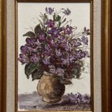 Oil on canvas still life with flowers by M. Brochard 20th century
