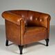 Ensemble de 2 fauteuils club en peau de mouton