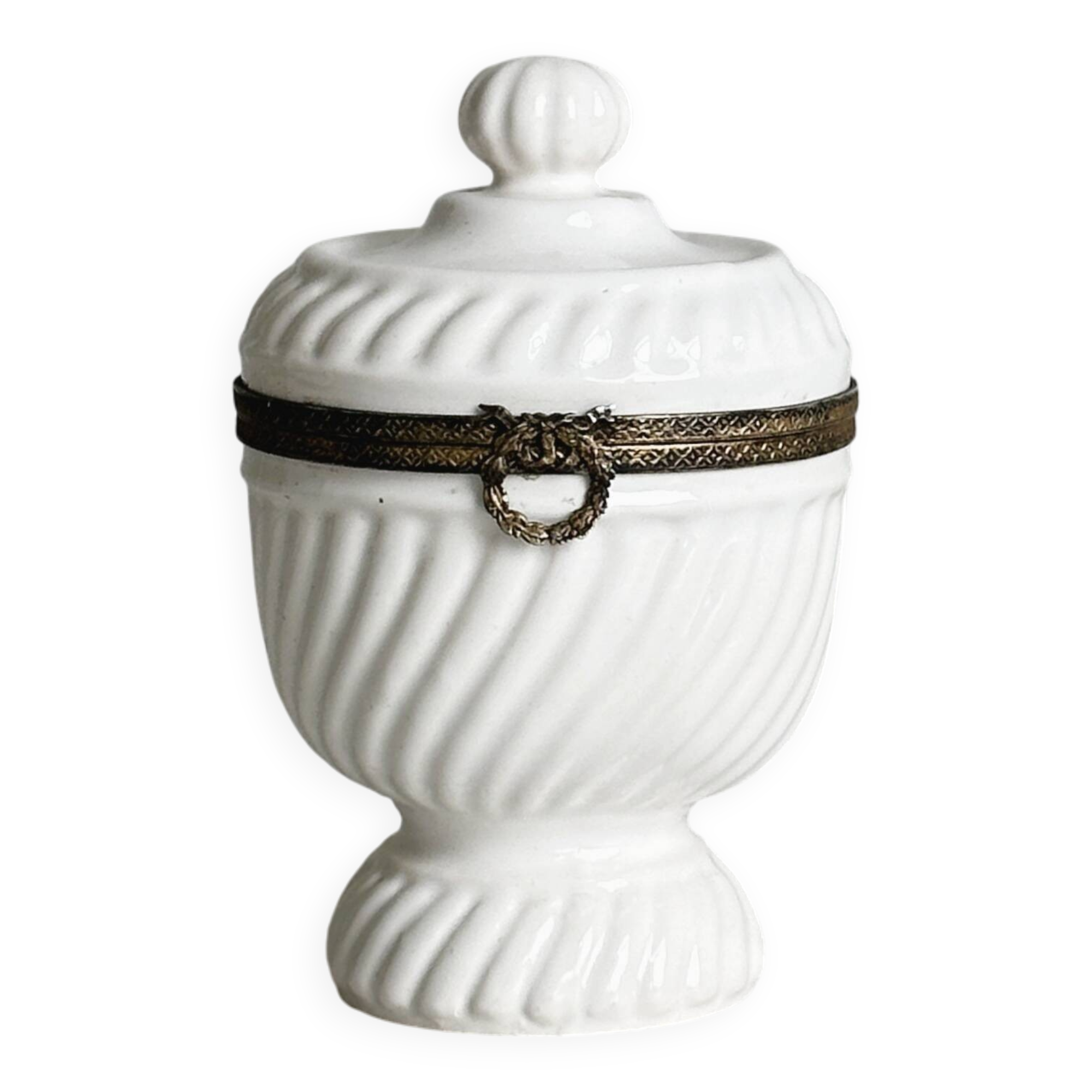 Antique white porcelain candy box