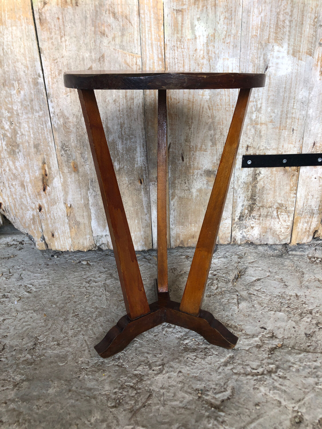 Sellette table appoint tripode bois vintage #a148