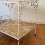 Vintage wrought iron serving trolley from the 1970s