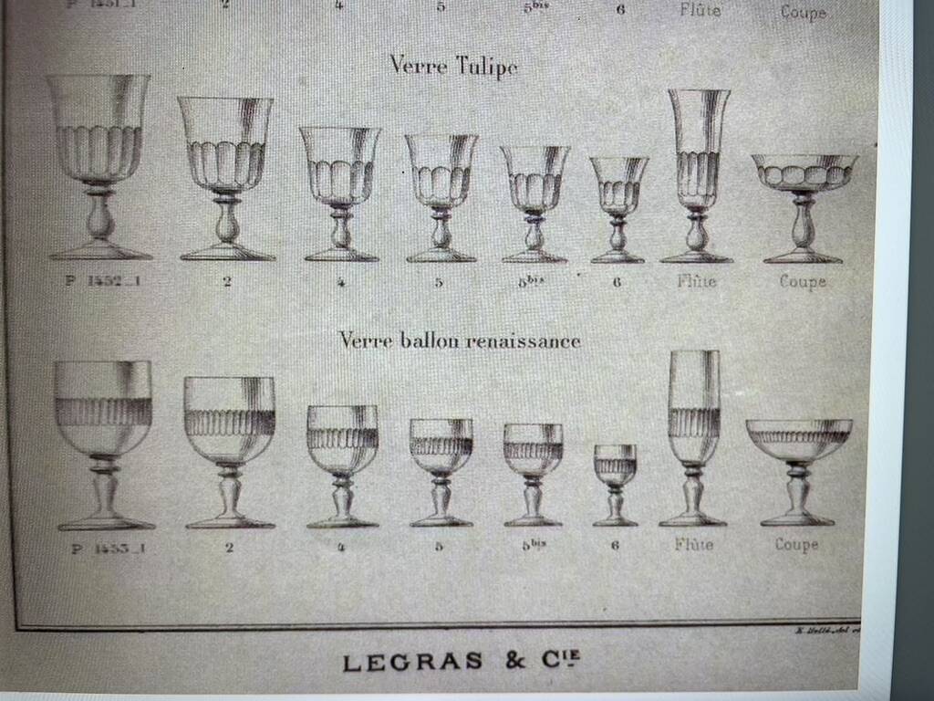 4 19th century water glasses – Établissements Legras