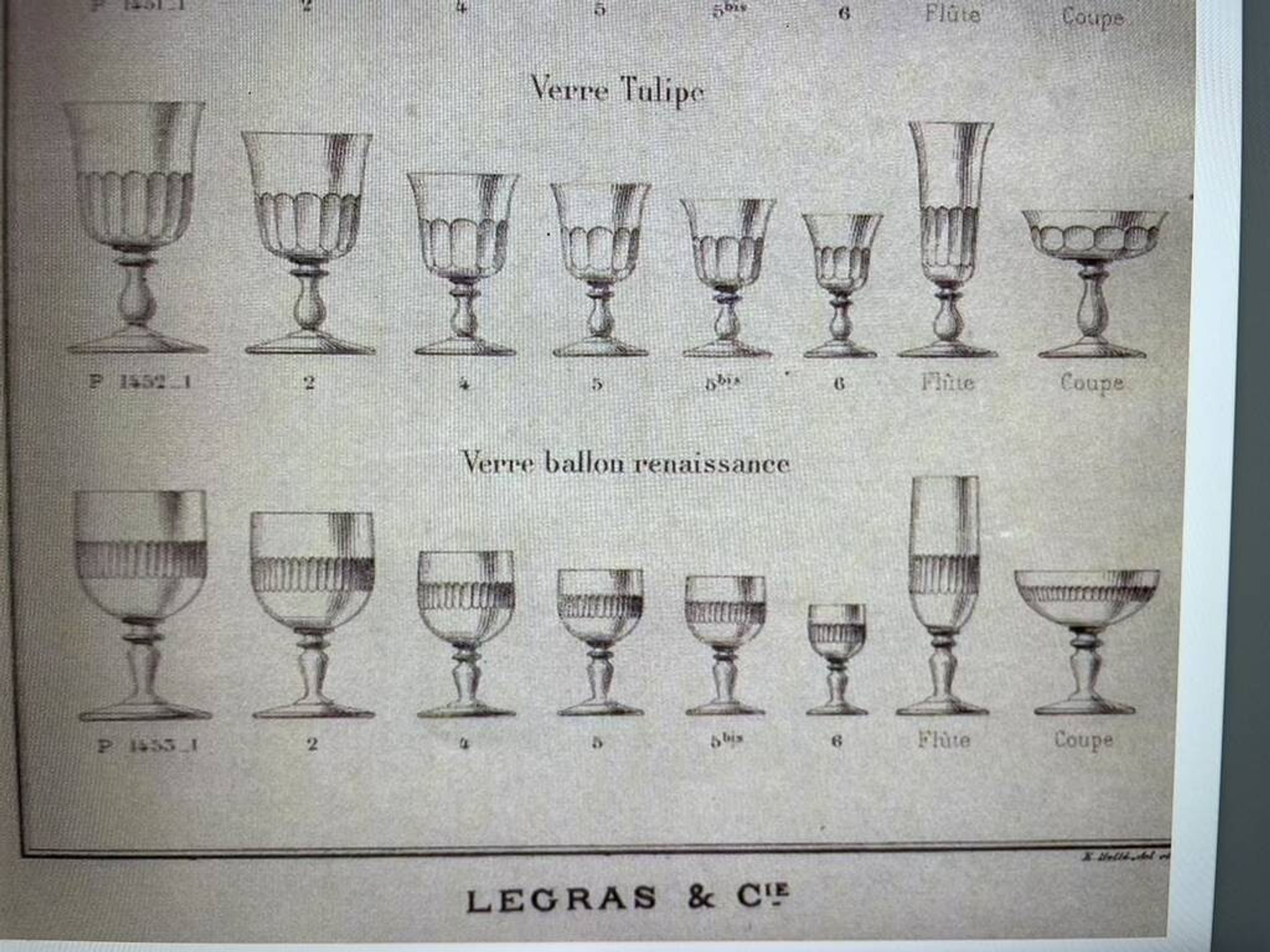 4 verres à eau XIXème – Établissements Legras