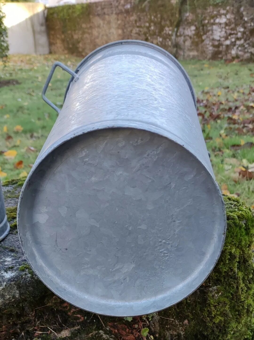 3 vintage galvanized steel/vintage garden florist pots