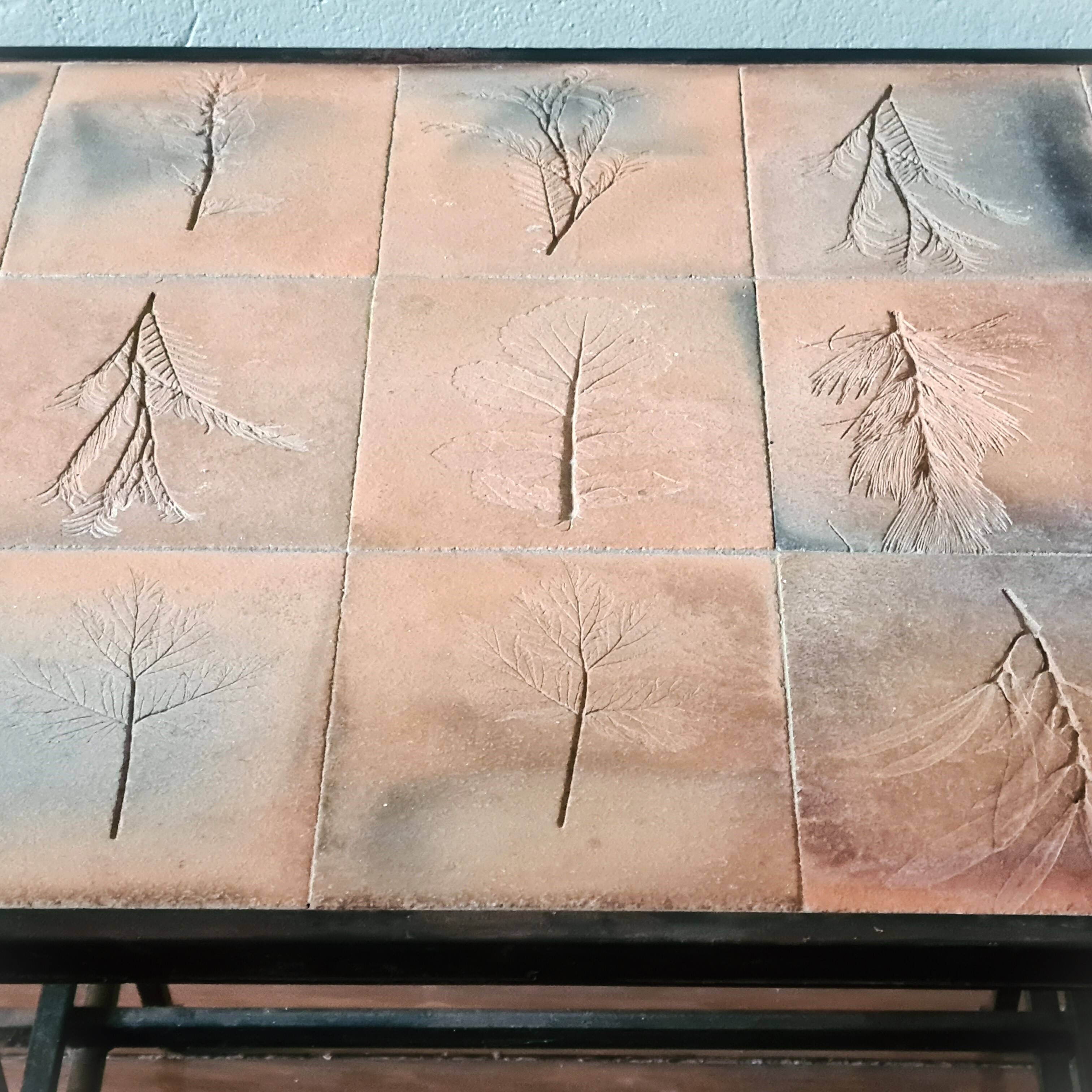 Wrought iron and ceramic coffee table