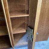 Library / Vintage solid wood sideboard – 3 doors with display cabinet