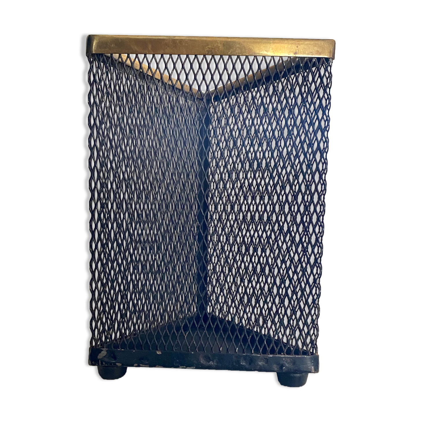 Mesh basket and brass, 70s