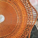 Vintage woven rattan pendant light