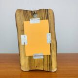 Miroir brutaliste bois d'olivier, vintage