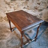 Vintage French writing table in walnut, 1930s.