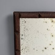 Antique tramp art folk art distressed mirror, Belgium ca 1900s