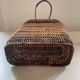 Panier asiatique en rotin avec couvercle 23×18 cm
