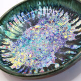 Morvan ceramic dish with multicolored flames
