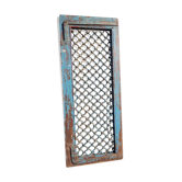 Miroir fenêtre grillagée en teck birman