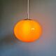 Large Space Age pendant light in orange opaline, 1960s-70s