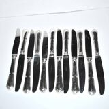 Set of 12 vintage silver metal knives reneka spatours contour fillet 21cm