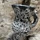 Vintage black and white textured ceramic pitcher – Fat Lava brutali style
