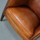 Fauteuil club vintage hollandais en cuir couleur cognac