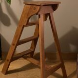 Solid wood stepladder with 4 levels, 20th century, mortise-tenon mountings