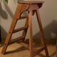 Solid wood stepladder with 4 levels, 20th century, mortise-tenon mountings