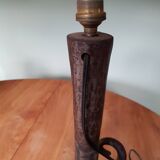 Brutalist style wrought iron lamp base