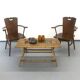 Rattan coffee table with ceramic tiles, 1960s
